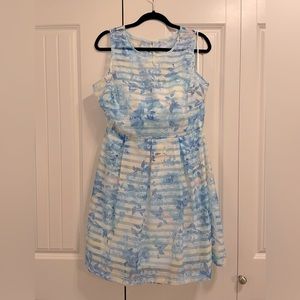 Ever New Blue Floral Midi Dress